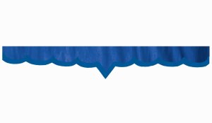 Wildlederoptik Lkw Scheibenbordüre mit Kunstlederkante, doppelt verarbeitet dunkelblau blau* V-Form 23 cm