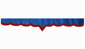 Skivbård i mockalook med kant i konstläder, dubbelbearbetad mörkblå bordeaux V-form 23 cm