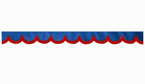 Disco in similpelle scamosciata con bordo in similpelle, doppia finitura blu scuro rosso* forma curva 23 cm