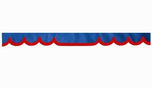 Wildlederoptik Lkw Scheibenbordüre mit Kunstlederkante, doppelt verarbeitet dunkelblau rot* Wellenform 23 cm