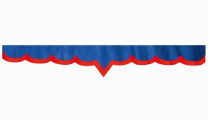 Wildlederoptik Lkw Scheibenbord&uuml;re mit Kunstlederkante, doppelt verarbeitet dunkelblau rot* V-Form 23 cm