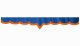 Wildlederoptik Lkw Scheibenbordüre mit Kunstlederkante, doppelt verarbeitet dunkelblau orange V-Form 23 cm