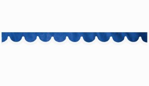 Wildlederoptik Lkw Scheibenbordüre mit Kunstlederkante, doppelt verarbeitet dunkelblau weiß Bogenform 23 cm