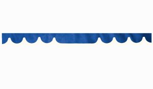 Wildlederoptik Lkw Scheibenbord&uuml;re mit Kunstlederkante, doppelt verarbeitet dunkelblau wei&szlig; Wellenform 23 cm