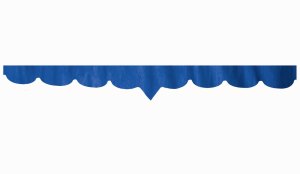 Wildlederoptik Lkw Scheibenbordüre mit Kunstlederkante, doppelt verarbeitet dunkelblau weiß V-Form 23 cm
