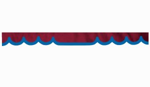 Skivbård i mockalook med kant i konstläder, dubbelfärgad bordeauxblå* Vågform 23 cm