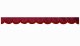 Skivbård i mockalook med kant i konstläder, dubbelfärgad bordeaux bordeaux bågform 23 cm