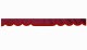Skivbård i mockalook med kant i konstläder, dubbelfärgad bordeaux bordeaux vågform 23 cm