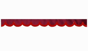 Wildlederoptik Lkw Scheibenbordüre mit Kunstlederkante, doppelt verarbeitet bordeaux rot* Bogenform 23 cm