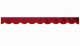 Wildlederoptik Lkw Scheibenbordüre mit Kunstlederkante, doppelt verarbeitet bordeaux rot* Bogenform 23 cm