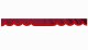 Skivbård i mockalook med kant i konstläder, dubbelfärgad bordeaux röd* Bågform 23 cm