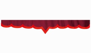Wildlederoptik Lkw Scheibenbordüre mit Kunstlederkante, doppelt verarbeitet bordeaux rot* V-Form 23 cm