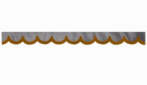 Rand van truckschijf in su&egrave;de-look met rand van imitatieleer, dubbele afwerking Grijs karamel Boogvorm 23 cm