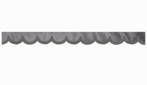 Wildlederoptik Lkw Scheibenbordüre mit Kunstlederkante, doppelt verarbeitet grau grau Bogenform 23 cm