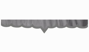 Wildlederoptik Lkw Scheibenbord&uuml;re mit Kunstlederkante, doppelt verarbeitet grau grau V-Form 23 cm