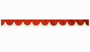 Wildlederoptik Lkw Scheibenbord&uuml;re mit Kunstlederkante, doppelt verarbeitet rot beige* Bogenform 23 cm
