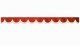 Wildlederoptik Lkw Scheibenbordüre mit Kunstlederkante, doppelt verarbeitet rot beige* Bogenform 23 cm