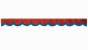 Wildlederoptik Lkw Scheibenbordüre mit Kunstlederkante, doppelt verarbeitet rot blau* Bogenform 23 cm