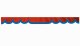 Wildlederoptik Lkw Scheibenbordüre mit Kunstlederkante, doppelt verarbeitet rot blau* Wellenform 23 cm