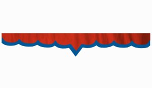 Wildlederoptik Lkw Scheibenbord&uuml;re mit Kunstlederkante, doppelt verarbeitet rot blau* V-Form 23 cm
