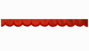 suedelook truck pane border with leatherette edge, Double processed red red* shape 23 cm