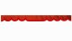 Rand van truckschijf in suède-look met rand van imitatieleer, dubbele afwerking Rood rood* Golfvorm 23 cm