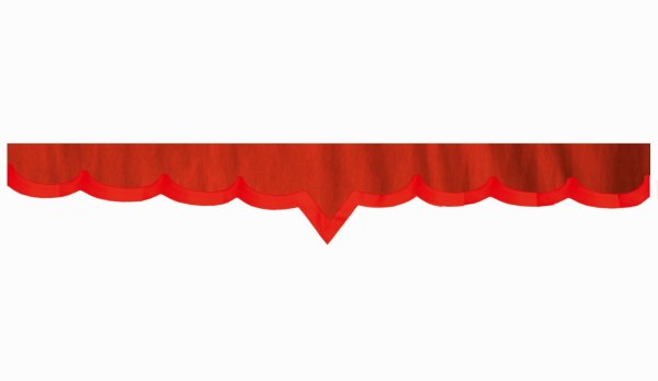 Wildlederoptik Lkw Scheibenbordüre mit Kunstlederkante, doppelt verarbeitet rot rot* V-Form 23 cm