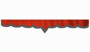 Wildlederoptik Lkw Scheibenbord&uuml;re mit Kunstlederkante, doppelt verarbeitet rot beton grau V-Form 23 cm