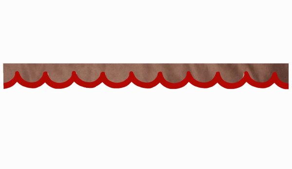 Disco in camoscio con bordo in similpelle, doppia finitura grizzly rosso* forma curva 23 cm