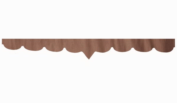 Rand van truckschijf in suède-look met rand van imitatieleer, dubbele afwerking grizzly Wit V-vorm 23 cm