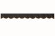 Bård för vindruta i mockalook med kant i läderimitation, dubbel finish antracit-svart brun* Böjd form 18 cm