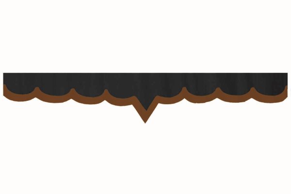 Wildlederoptik Lkw Scheibenbordüre mit Kunstlederkante, doppelt verarbeitet anthrazit-schwarz braun* V-Form 18 cm
