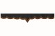 Vindrutesarg i mockalook för lastbil med kant i läderimitation, dubbel finish antracit-svartbrun* V-form 18 cm