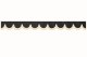 Rand van truckschijf in suède-look met rand van imitatieleer, dubbele afwerking antraciet-zwart beige* Boogvorm 18 cm