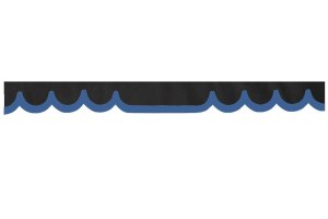 Frontruteinfattning i mockalook för lastbil med kant i konstläder, dubbel finish antracit-svart blå* Vågform 18 cm