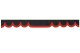 Bordo parabrezza camion effetto scamosciato con bordo in similpelle, doppia finitura antracite-nero rosso* Forma a onda 18 cm
