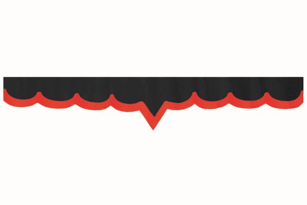 Rand van truckschijf in suède-look met rand van imitatieleer, dubbele afwerking antraciet-zwart rood* V-vorm 18 cm
