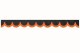 Wildlederoptik Lkw Scheibenbordüre mit Kunstlederkante, doppelt verarbeitet anthrazit-schwarz orange Bogenform 18 cm
