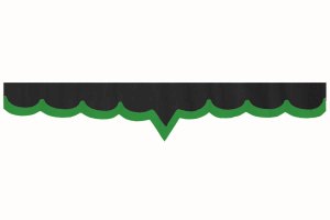Bård i mockalook för lastbilsrutor med kant i konstläder, dubbel finish antracit-svart grön V-form 18 cm