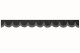 Rand van truckschijf in suède-look met rand van imitatieleer, dubbele afwerking antraciet-zwart betongrijs Boogvorm 18 cm