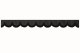 Wildlederoptik Lkw Scheibenbordüre mit Kunstlederkante, doppelt verarbeitet anthrazit-schwarz anthrazit Bogenform 18 cm