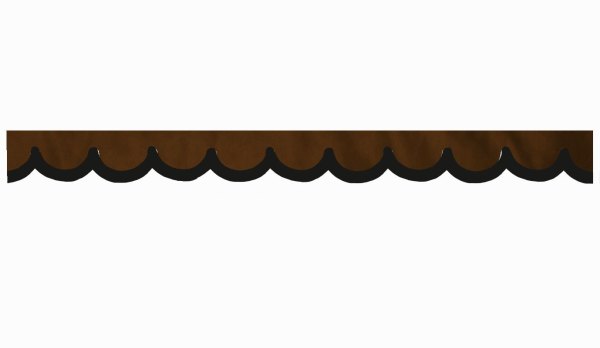 Rand van truckschijf in suède-look met rand van imitatieleer, dubbele afwerking donkerbruin Zwart Boogvorm 18 cm