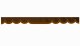 Skivbård i mockalook med kant i läderimitation, dubbelfärgad mörkbrun brun brun* Vågform 18 cm