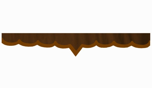 Wildlederoptik Lkw Scheibenbordüre mit Kunstlederkante, doppelt verarbeitet dunkelbraun braun* V-Form 18 cm