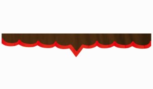 suedelook truck pane border with leatherette edge, Double processed dark brown red* V-form 18 cm