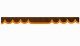 Rand van truckschijf in suède-look met rand van imitatieleer, dubbele afwerking donkerbruin Oranje Golfvorm 18 cm