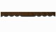 Suede-look lorry fönsterbård med kant i konstläder, dubbelfärgad mörkbrun antracit vågform 18 cm