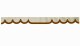 Skivbård i mockalook med kant i läderimitation, dubbelbearbetad beige brun* Vågform 18 cm