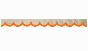 suedelook truck pane border with leatherette edge, Double processed beige orange shape 18 cm