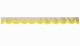 Wildlederoptik Lkw Scheibenbordüre mit Kunstlederkante, doppelt verarbeitet beige gelb Bogenform 18 cm